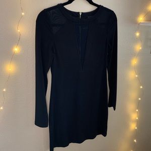 Express Long Sleeve Black Cocktail Dress
